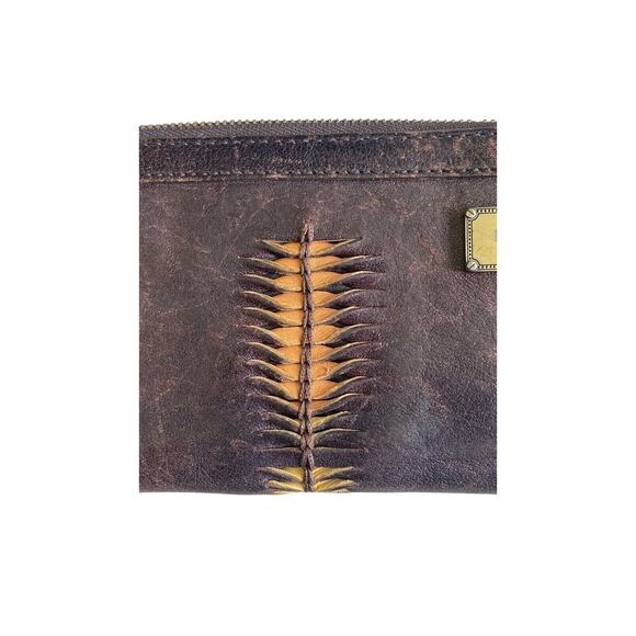 Women’s Vintage Hugo Boss Zip Around Sheepskin Leather Wallet 8” X 4” - Picture 5 of 16